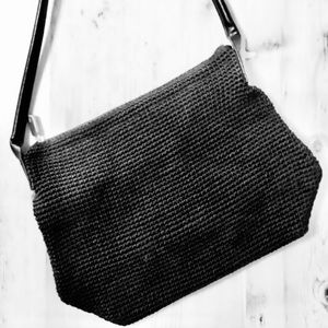 2/$30 Black Macrame Boho Shoulder Bag New York & Company